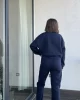 Alanis Lacivert 3 İplik Şardonlu Takım