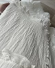 Alice Beyaz Fırfır Detay Elbise