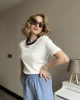 Basic Beyaz Şerit Detay T-Shirt
