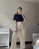 Bell Çıtçıtlı Krem Palazzo Pantolon