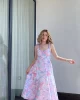 Fiona Pembe Çiçekli Elbise