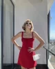 Forever Kırmızı Mini Drape Elbise