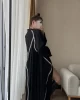 Gofre Kumaş Kimono Siyah