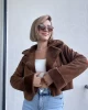 Kahve Süet Peluş Ceket