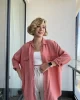 B X S Krinkıl Kumaş Gül Kurusu Gömlek