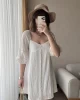 Mira Gofre Kumaş Beyaz Elbise