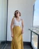 Olala Hardal Pileli Uzun Basic Etek