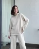 Oys Krem Premium Model Modal Kumaş Sweat Takım