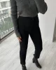 Siyah Çimalı Likralı Pantolon