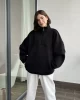 Siyah Yarım Fermuarlı Sweatshirt