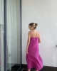 B X S TENSEL Oversize Fuşya Askılı Elbise