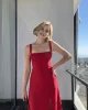 Venesy Midi Kırmızı Drape Elbise