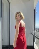 Venesy Midi Kırmızı Drape Elbise