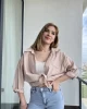Yazlık Bambu Lifi Dökümlü Gömlek Krem