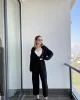 Yazlık Siyah Ayrobin Gömlek Takım