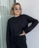 Zra Siyah Crop İnce Body