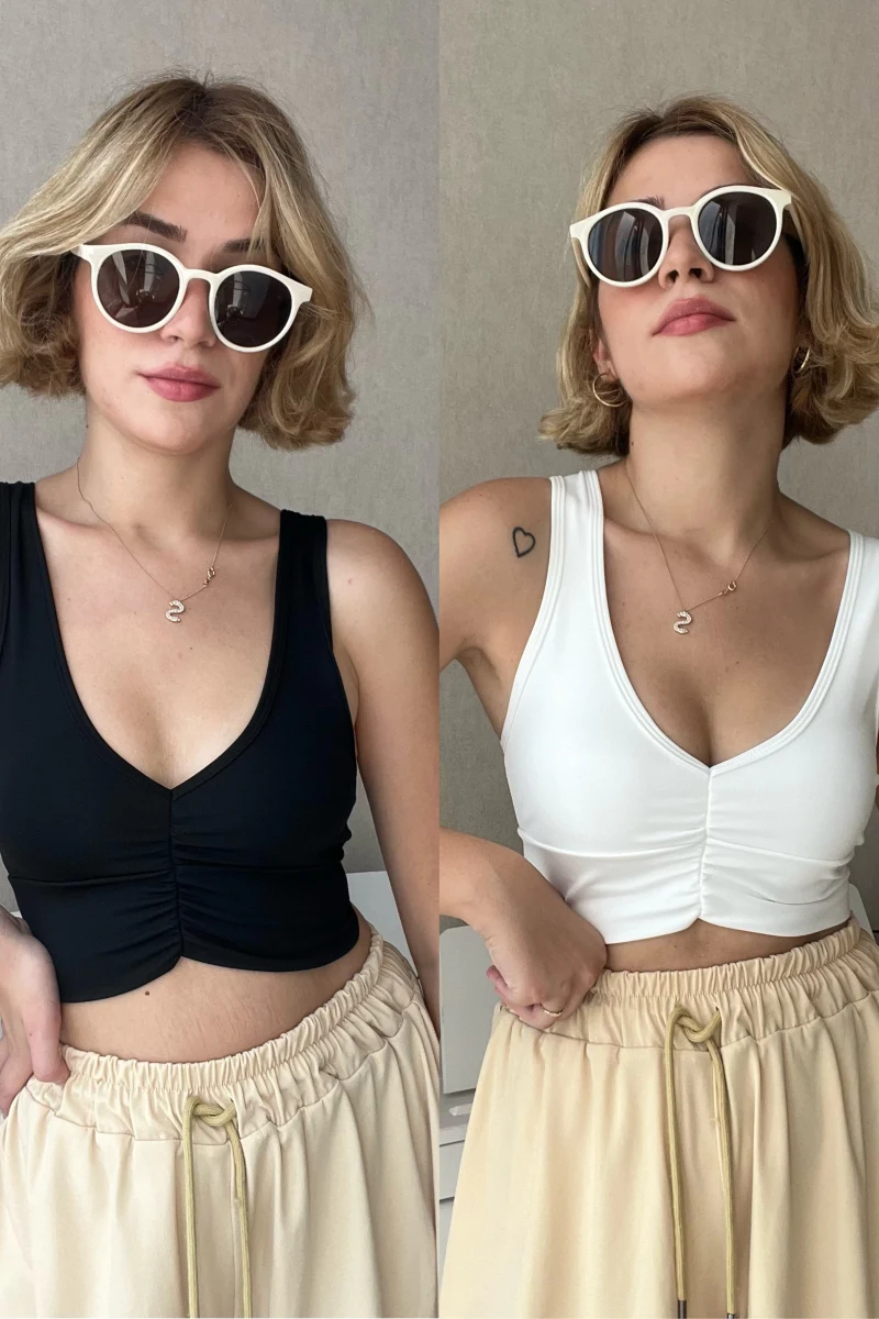 2’li Paket Büzgülü Crop