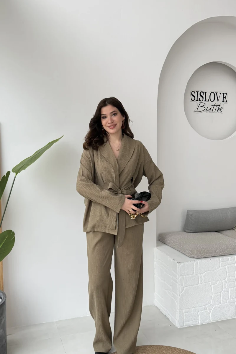Ruth Kimono Takım - Haki - Kod: 51277