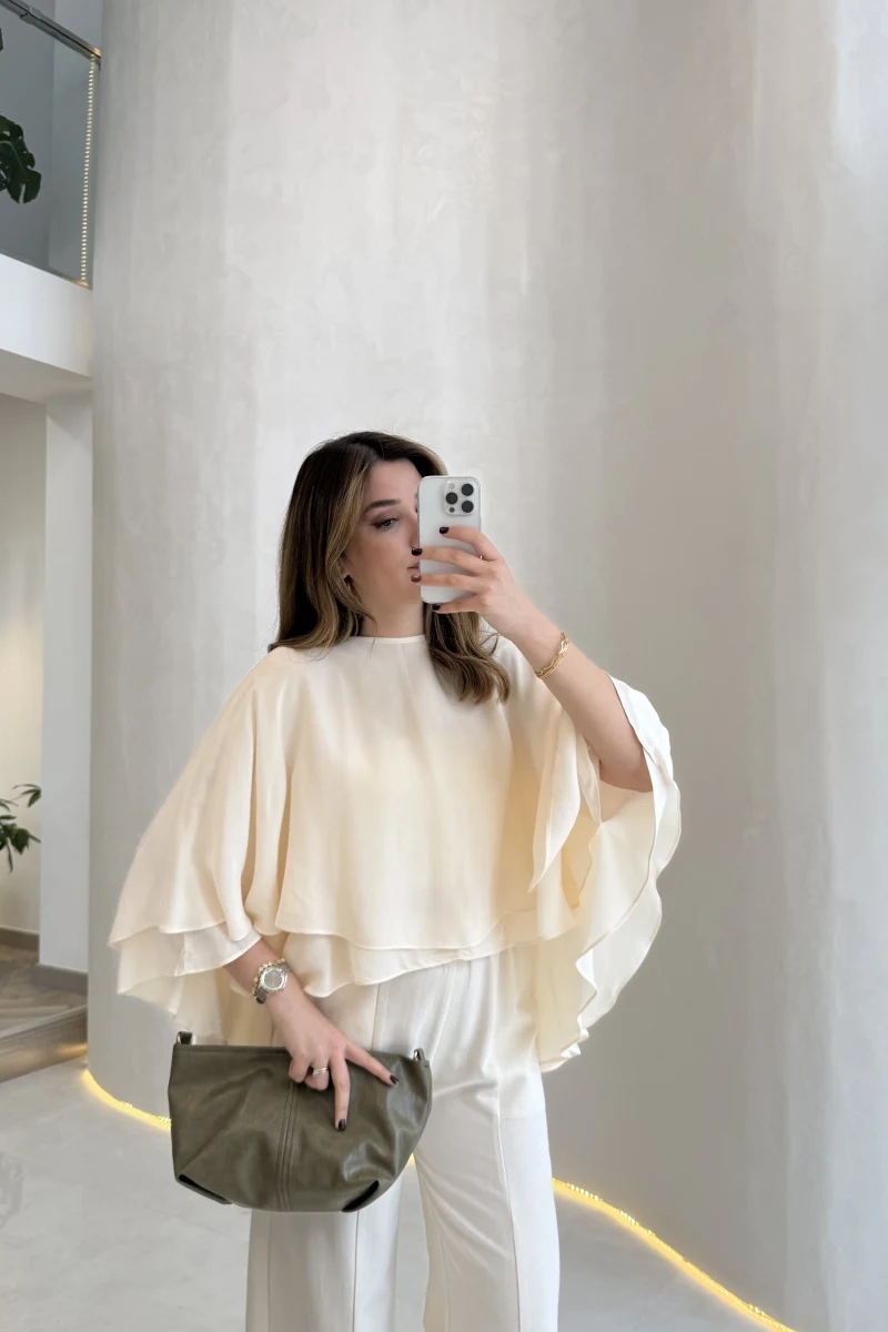 Mariposa Pelerin Bluz - Ekru - Kod: 5044