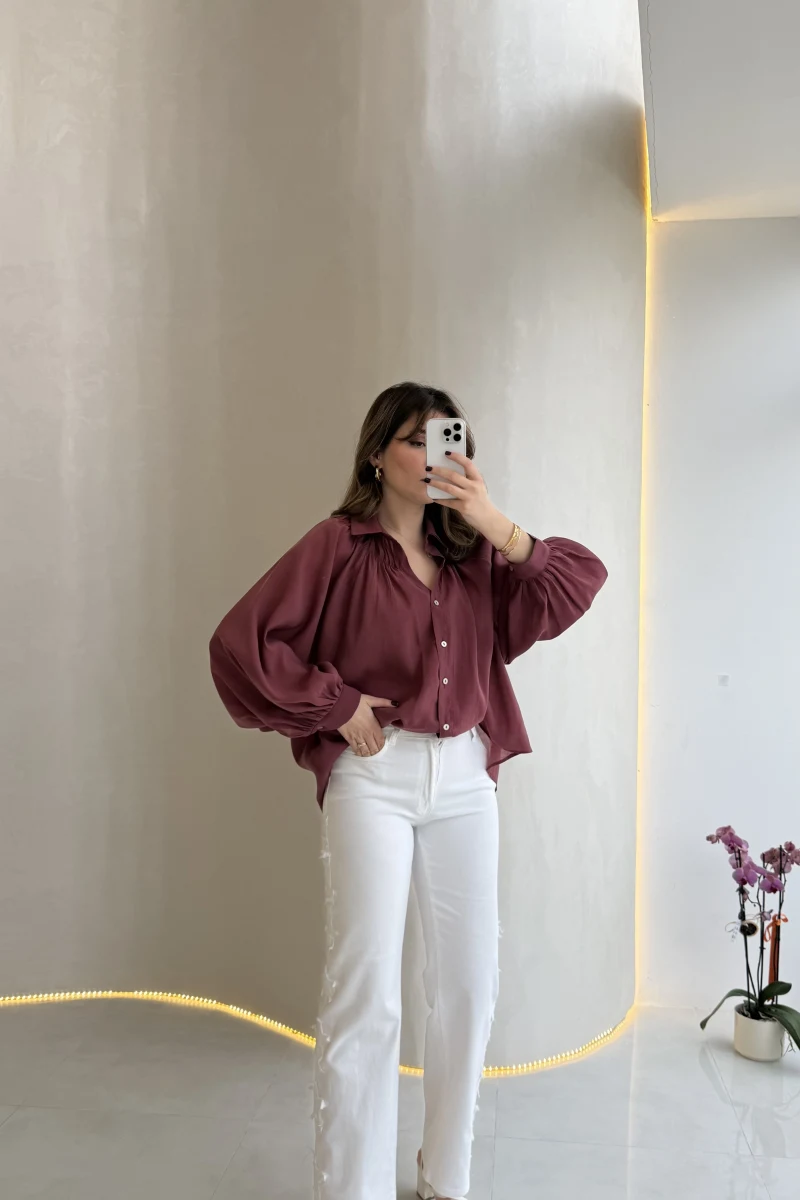 Ow Yüksek Bel Yıldız Detaylı Dar Paça Denim Jean Pantolon - Beyaz - Kod: 0960