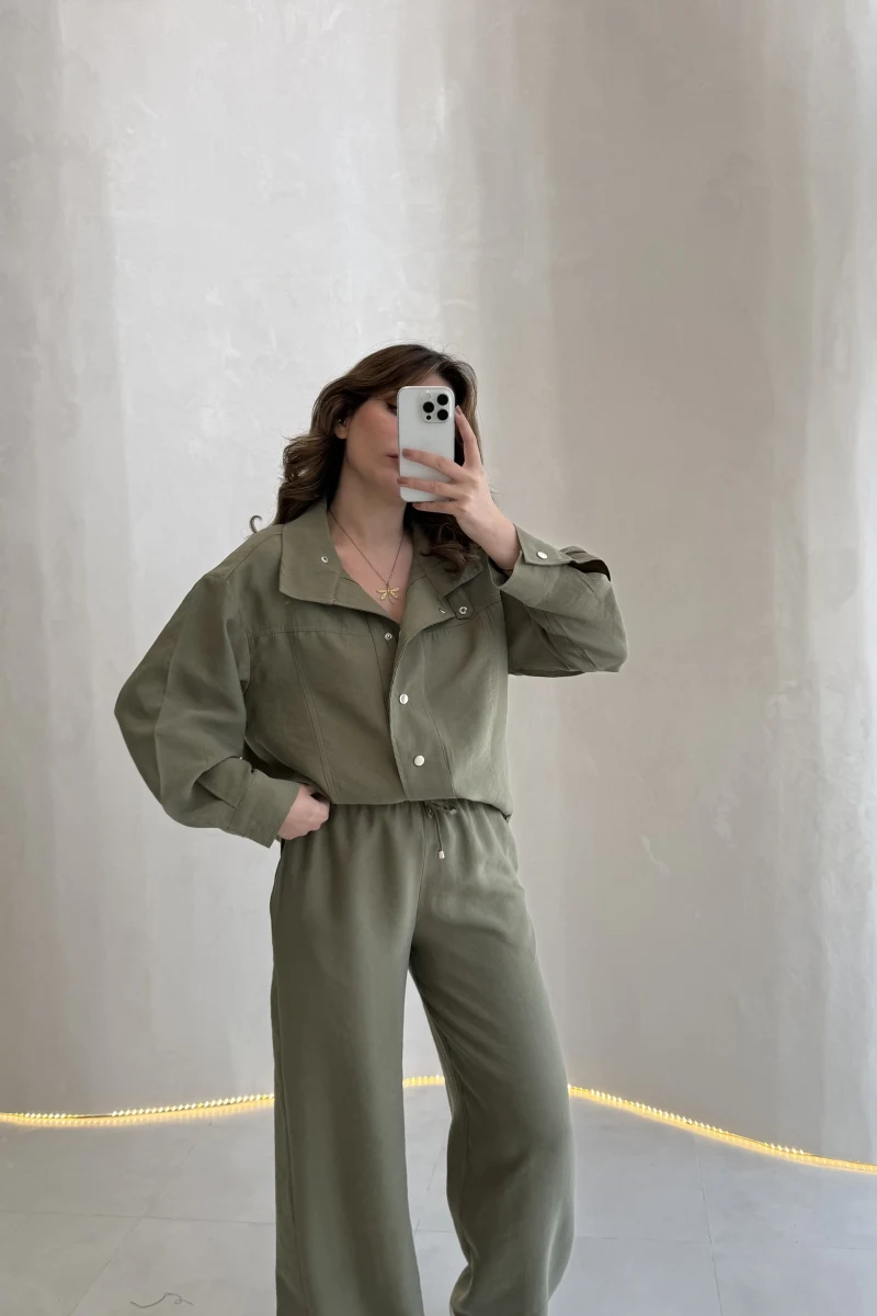 Dik Yaka Bomber Takım - Haki - Kod: 51324