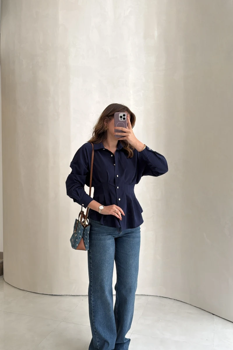 Bellamo Straight Lacivert Tonları Jean Pantolon - Kod: 1849