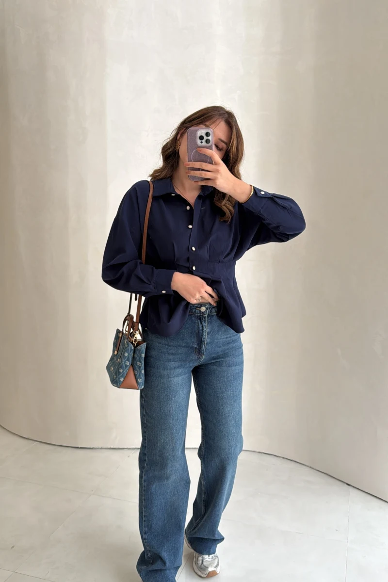 Bellamo Straight Lacivert Tonları Jean Pantolon - Kod: 1849