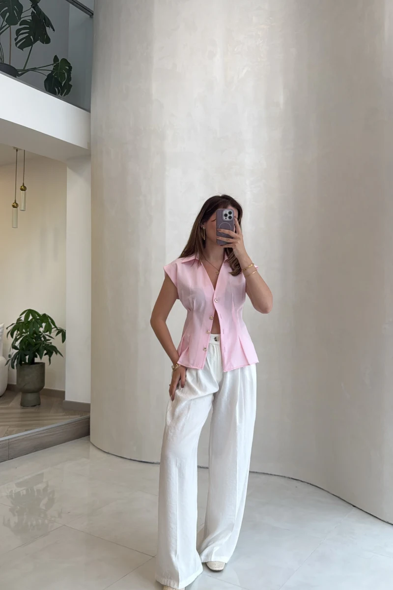 Solenne Bol Paça Modal Pantolon - Beyaz - Kod: 51113