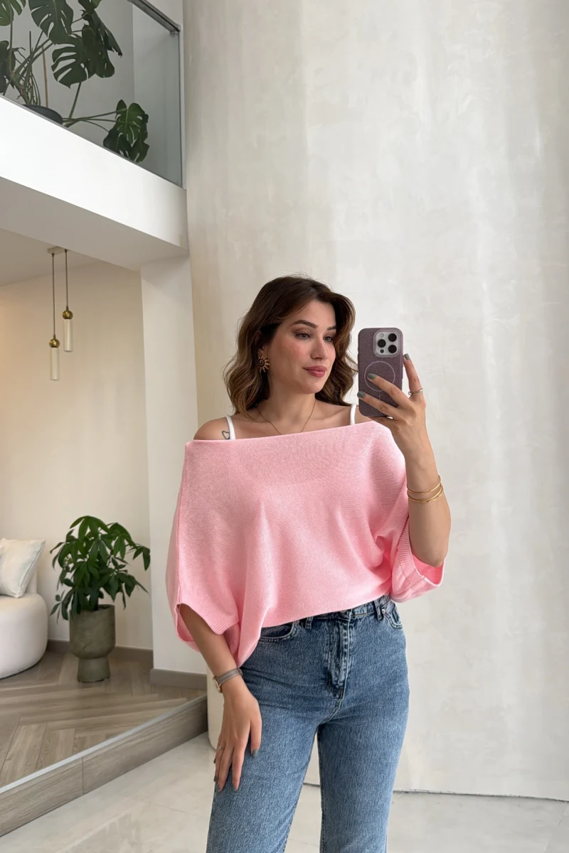 Bestie İçi Askılı Triko - Pembe