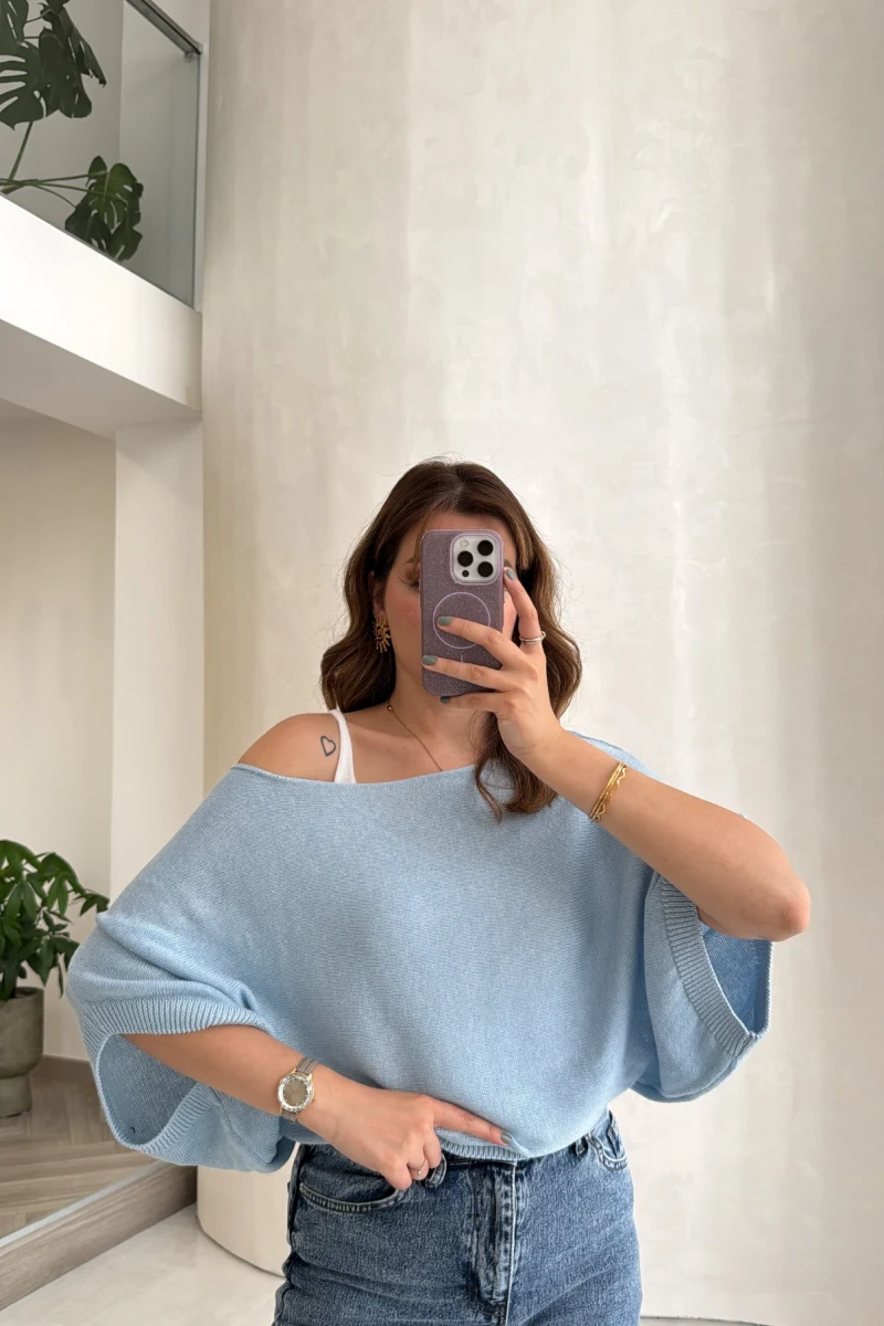 Bestie İçi Askılı Triko - Mavi