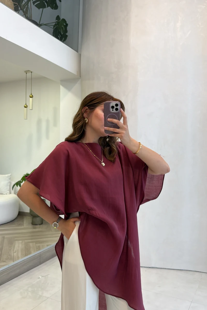 Pelerin Gömlek - Bordo - Kod: 3272