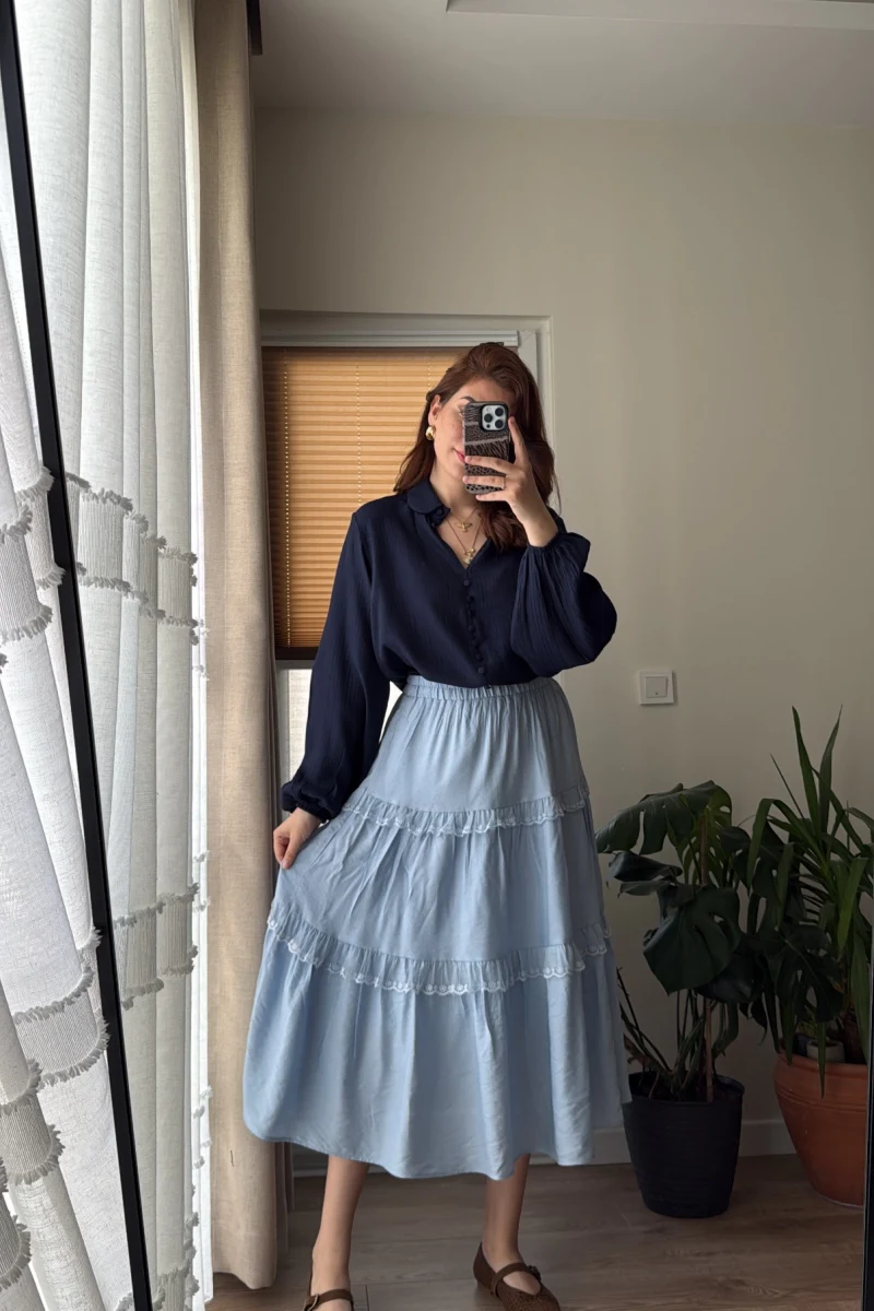 After Dantel Etek - Bebe Mavisi - 5012