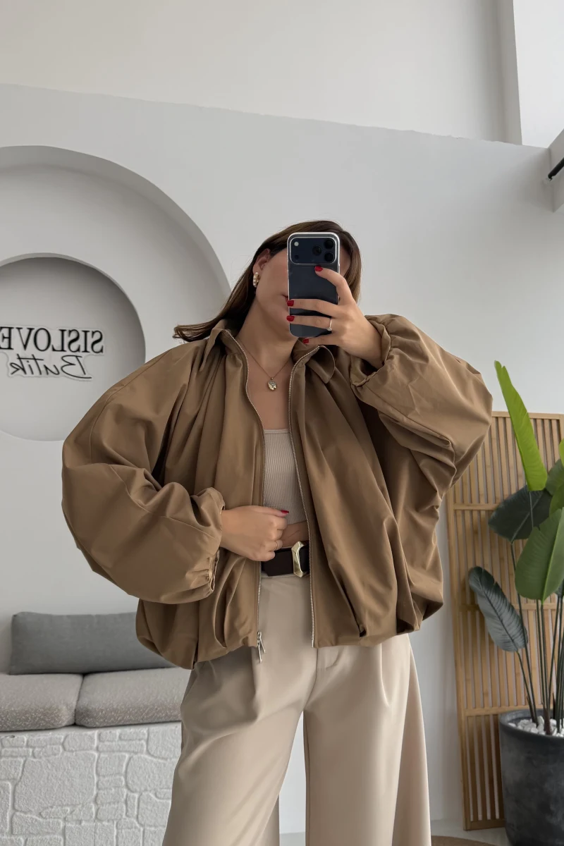 Amsterdam Bomber Ceket - Camel - Kod: 508246