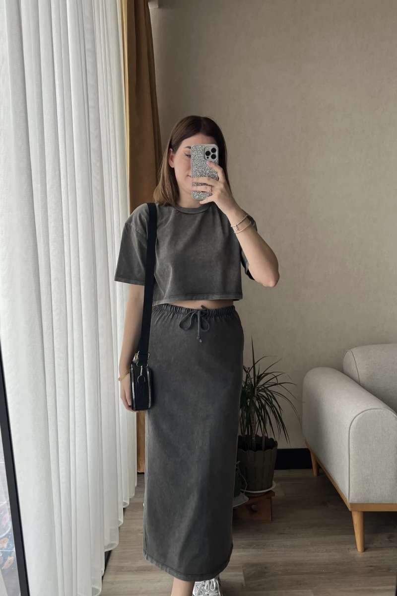 Antrasit Etekli Yıkamalı Takım