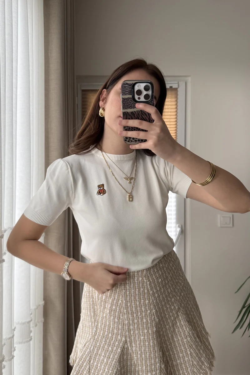 Ayıcıklı Triko Bluz