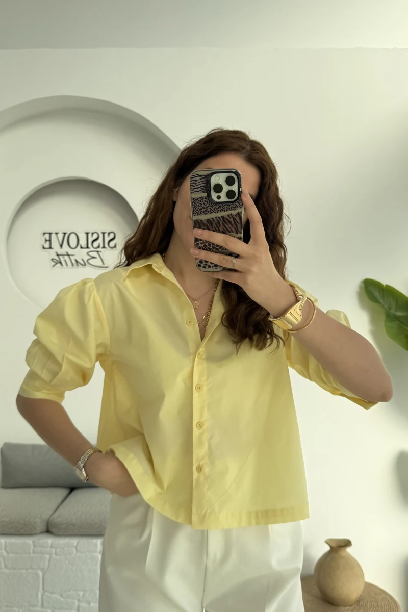 Ays Balon Kol Gömlek - Sarı