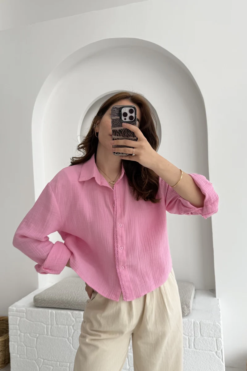 Babe Müslin Gömlek Pembe - 2065