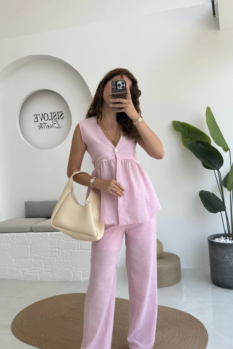 Baby Miss Keten Takım Pembe