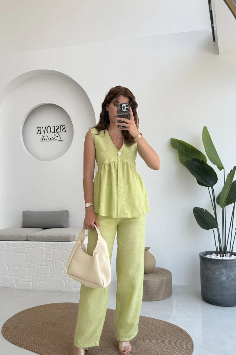 Baby Miss Keten Takım Yeşil