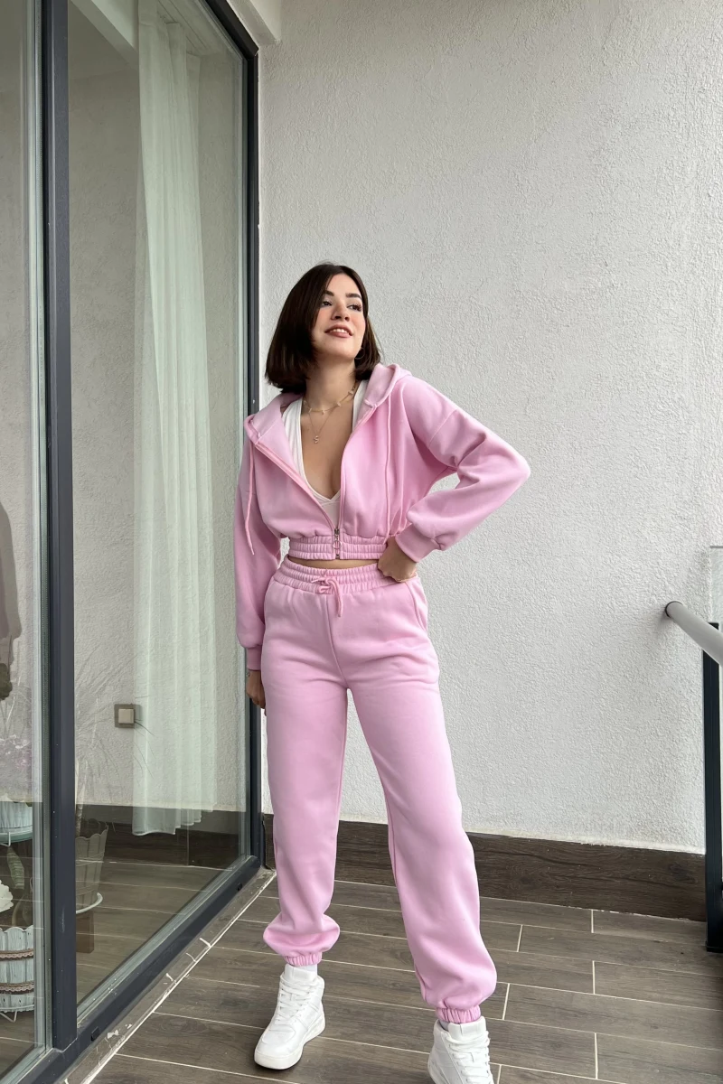 Bach Pembe Hırkalı Eşofman Takımı