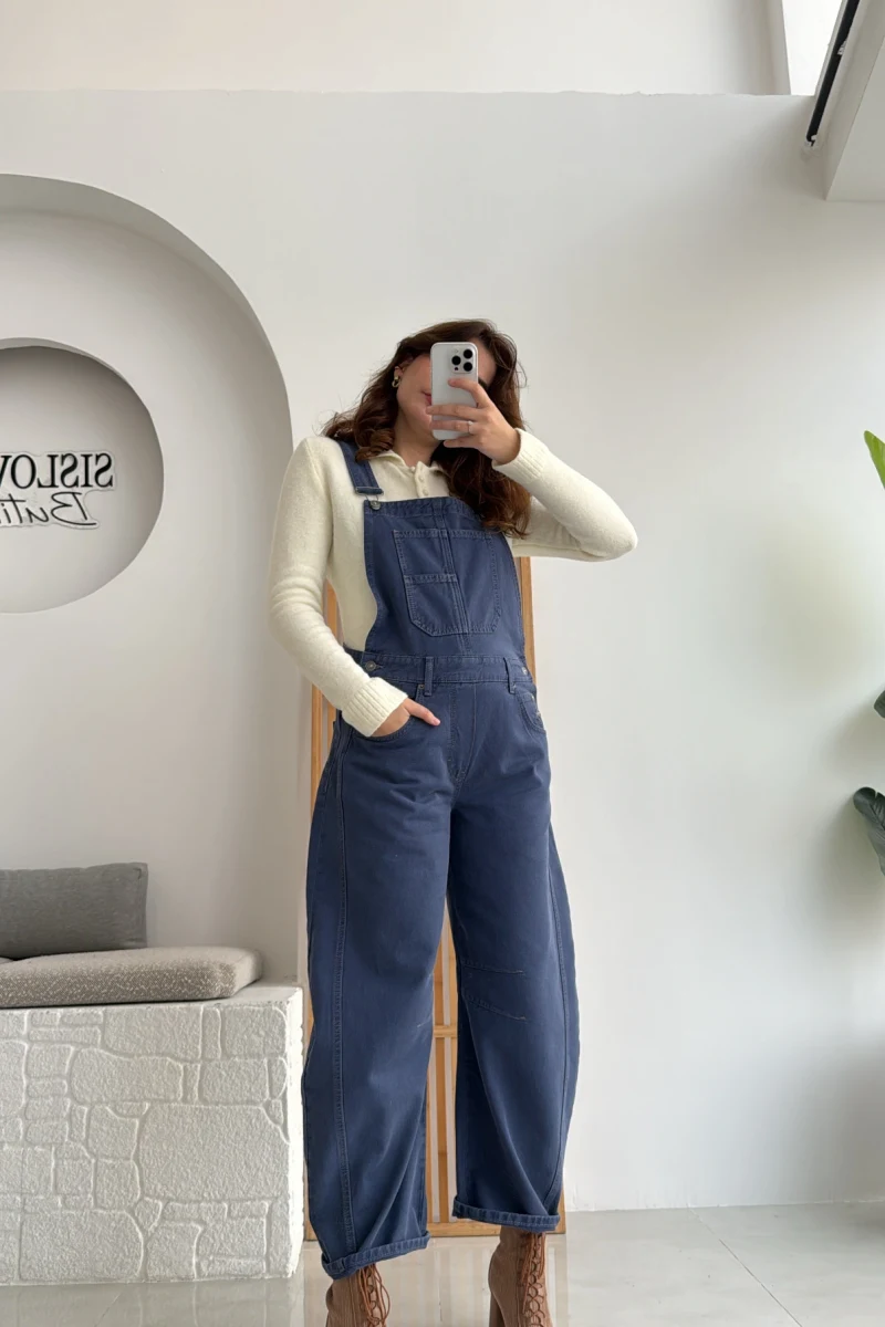 Baggy Tulum Lavanta Mavisi Rengi