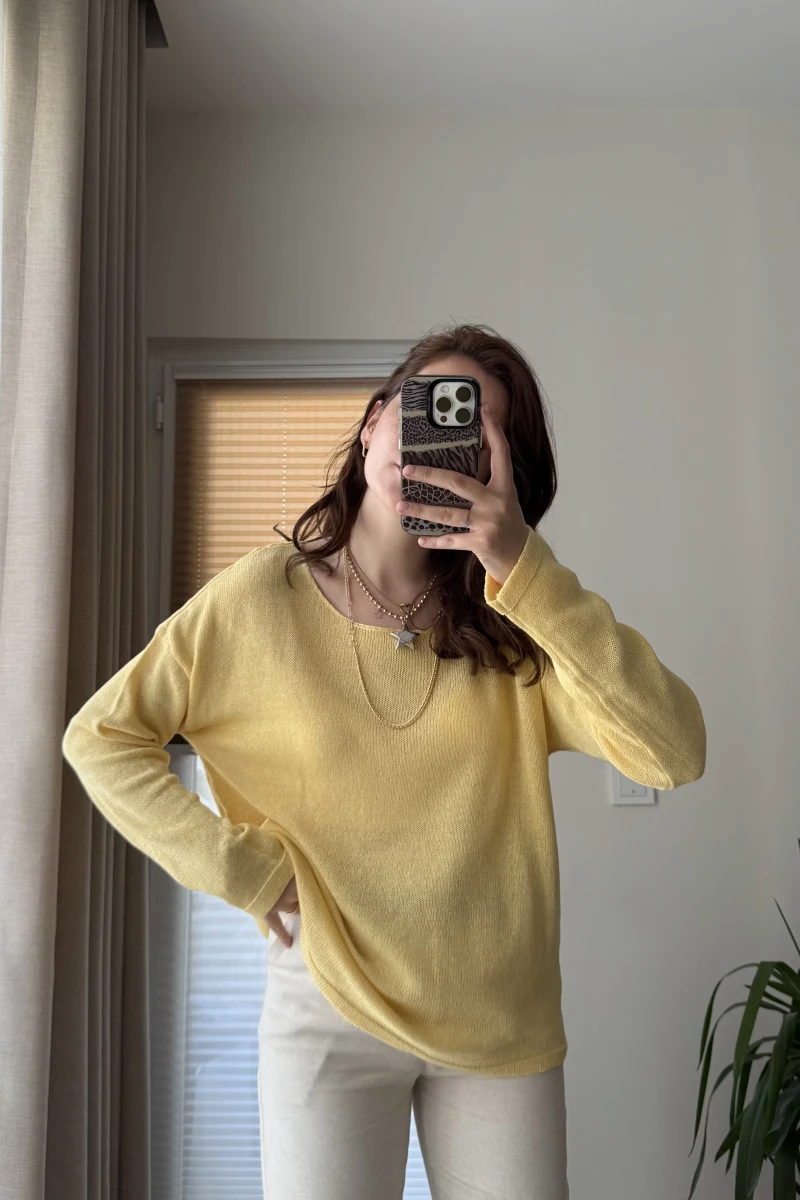 Bahama Triko Salaş Bluz - Sarı