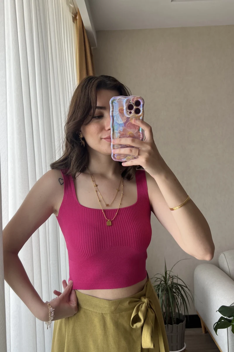 Basic Fitili Fuşya Crop