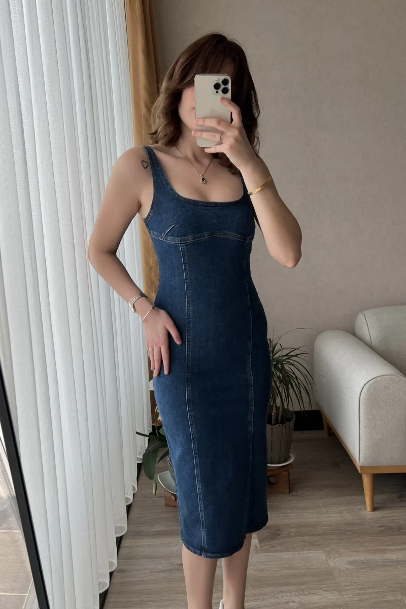 Basy Midi Uzun Boy Kot Elbise