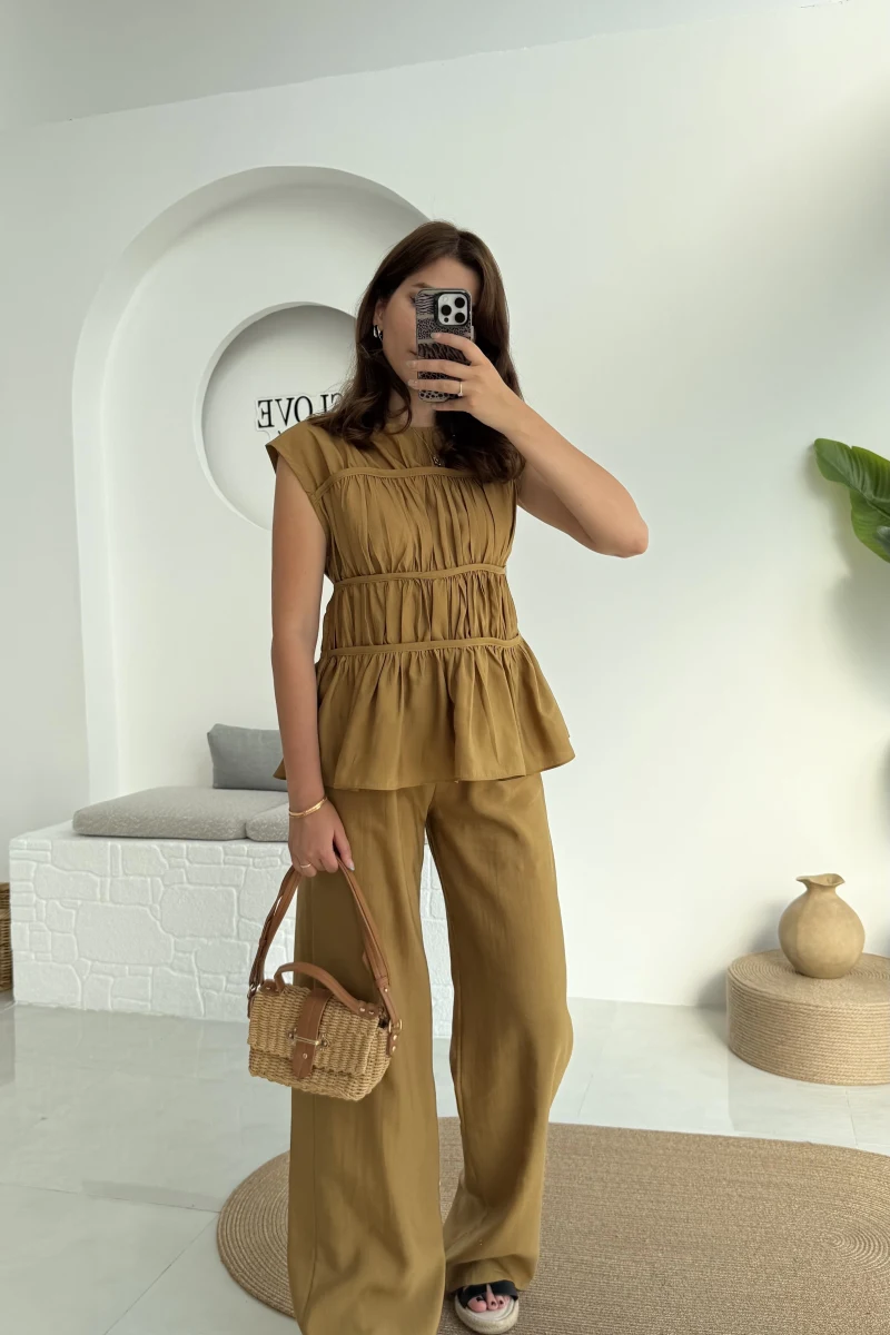 Begonia Gipeli Kat Detay Takım - Hardal