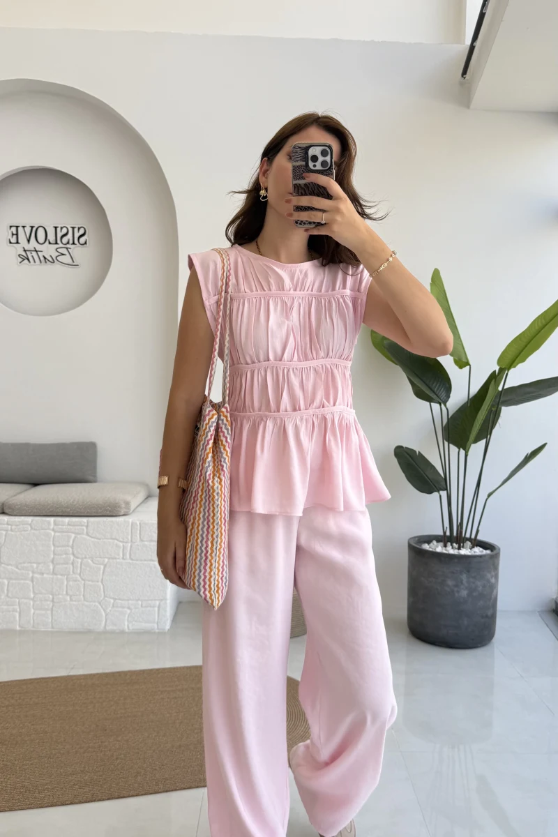 Begonia Gipeli Kat Detay Takım - Pembe