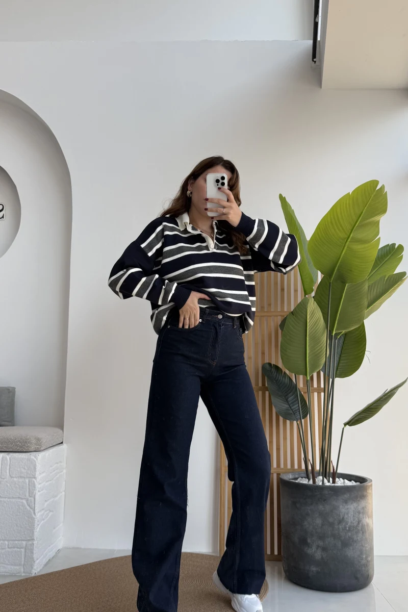 Bellamo Straight Koyu Lacivert Jean Pantolon