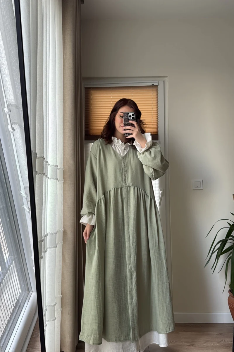 Benedict 2 Parça Keten Özel Tasarım Elbise