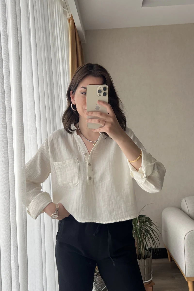 Beua Beyaz Müslin Bluz