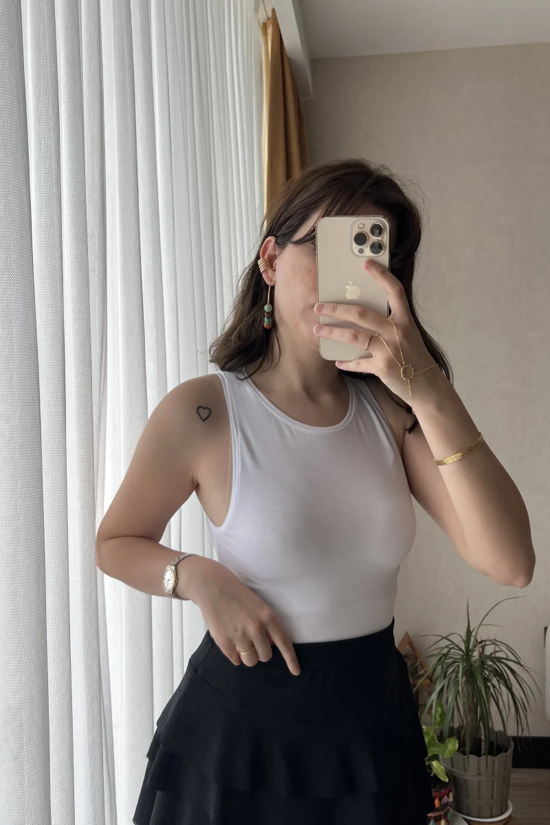 Beyaz Bileyi Penye Üst